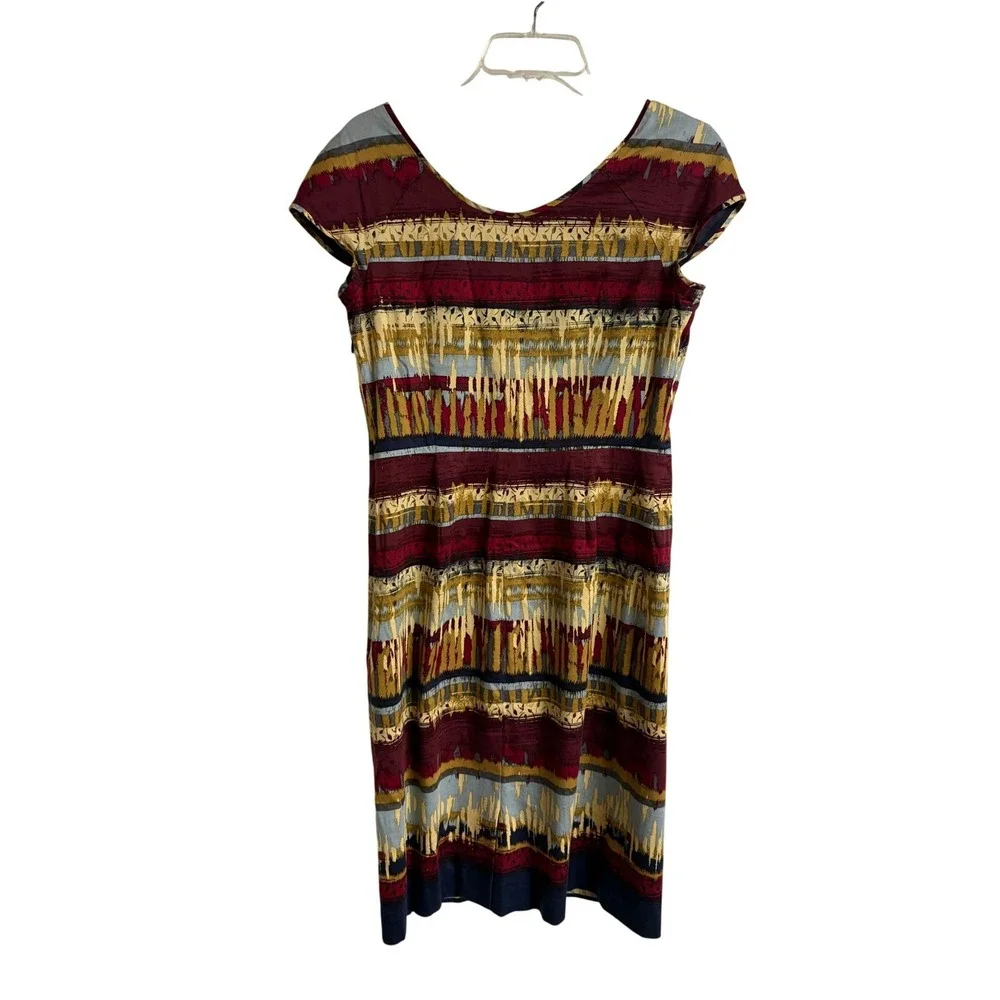 Pendleton Womens Multi Color Aztec Abstract Stripe Cotton Sheath Dress‎ Size 6